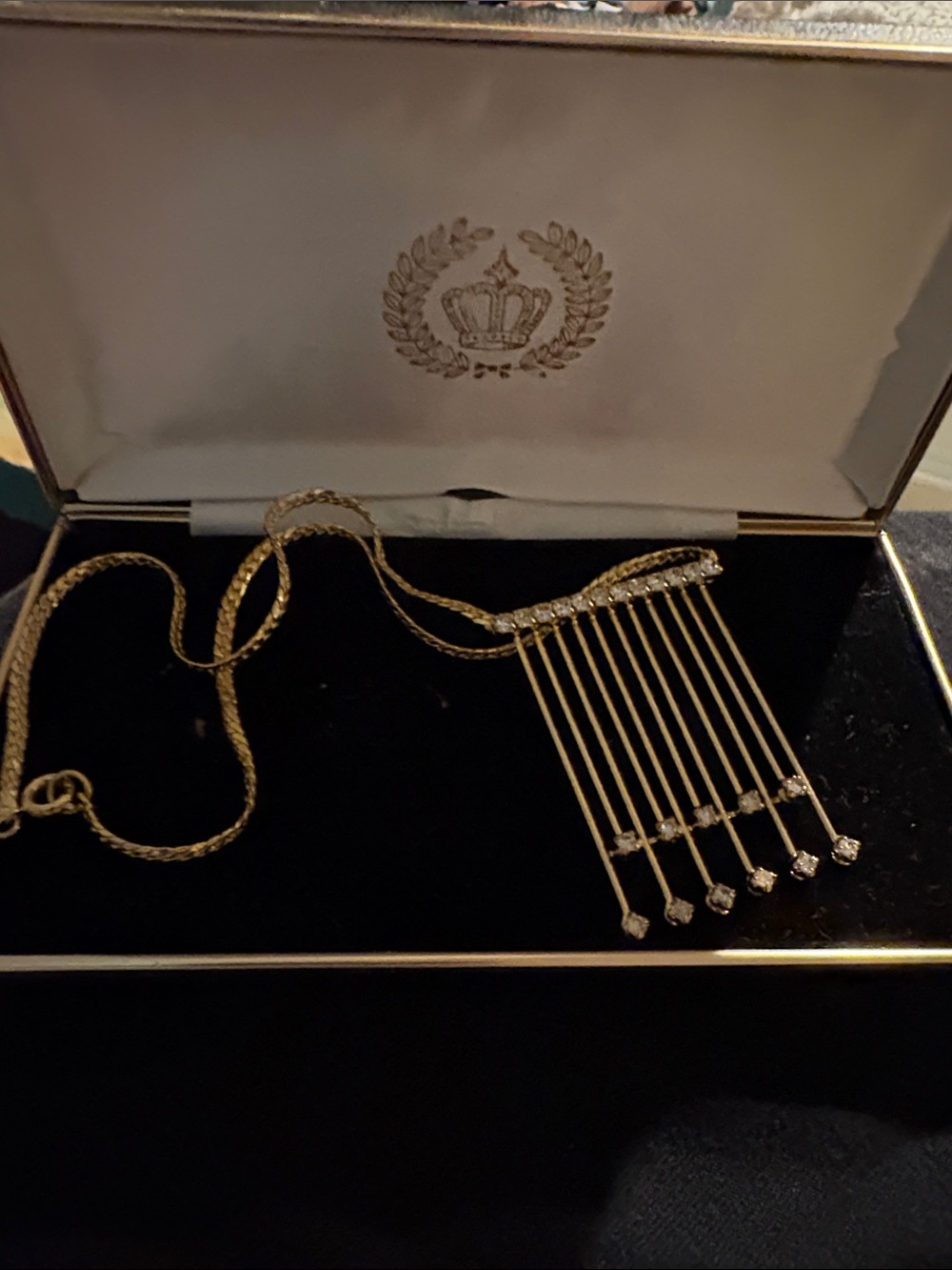 Gold Tone Statement Fringe Necklace